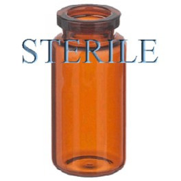 10mL Amber Sterile Open Vials, Depyrogenated, Ream of 145 pieces