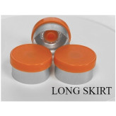 13mm Long Skirt Flip Cap Seal, Orange Cap, Pk 100