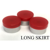 13mm Long Skirt Flip Cap Seal, Red, Pk of 100