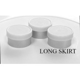 13mm Long Skirt Flip Cap Seal, White, Pk of 100