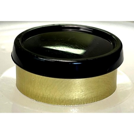 20mm Glossy Flip Cap Vial Seal, BOLD Black on Gold, Pack of 100