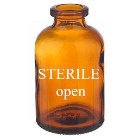 30mL Amber Sterile Open Vials, Depyrogenated, Tray of 63 pieces
