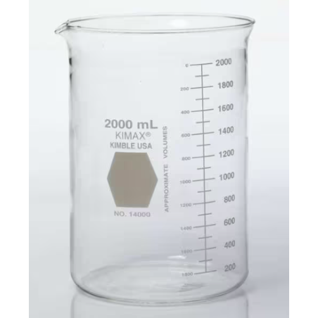 2000mL Griffin Beaker, 2000mL, Kimax 14000-2000, Pack of 4