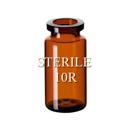 ISO 10R Amber Sterile Open Vials, Depyrogenated, Nested Tray of 96 pieces