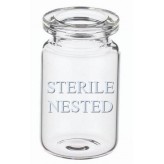 RTU open sterile ISO 6R vial in nested trays of 96 pieces