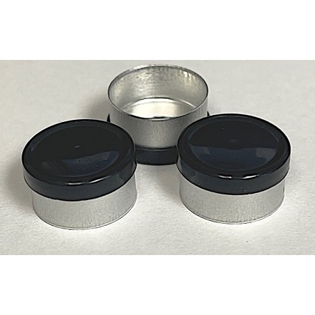 West Pharma 13mm Smooth Gloss Flip Cap Seals, Black, Bag 1000