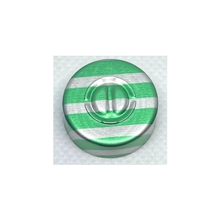 20mm Center Tear Vial Seals, Green Stripe, Bag of 1000