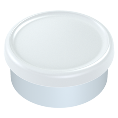 20mm White Matte Flip Cap Vial Seals, Long Skirt Generic, Pack of 100 pieces