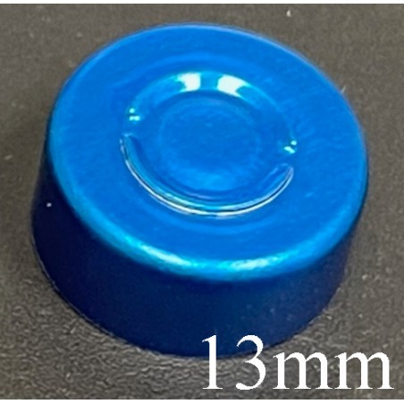 13mm Center Tear Vial Seals, Sapphire Blue, Bag of 1000 13mm Center Tear Vial Seals, Sapphire Blue, Bag of 1000