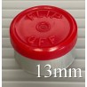 13mm Flip Off Vial Seals, Red, Pack of 100