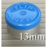 13mm Flip Off Vial Seals, Light Blue, Pack of 100