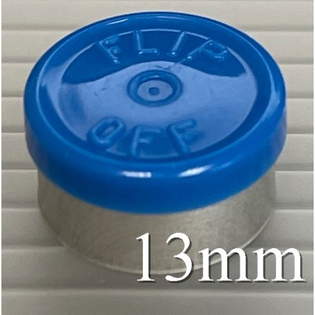 13mm Flip Off Vial Seals, Royal Blue, Pack of 100 13mm Flip Off Vial Seals, Royal Blue, Pack of 100