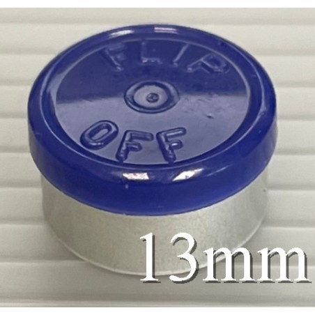 13mm Flip Off Vial Seals, Dark Blue, Bag of 1000