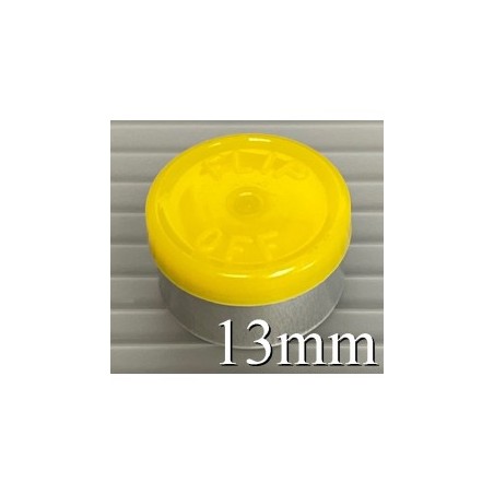13mm Flip Off Vial Seals, Yellow, Bag of 1000 13mm Flip Off Vial Seals, Yellow, Bag of 1000