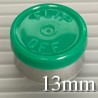 13mm Flip Off Vial Seals, Green, Bag of 1000