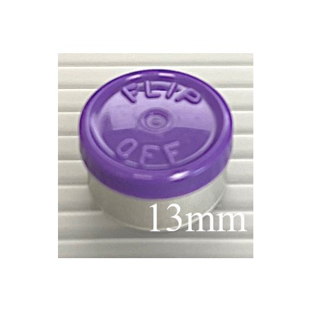 13mm Flip Off Vial Seals, Purple, Pack of 100