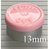 13mm Flip Off Vial Seals, Gloss Pink, Pack of 100