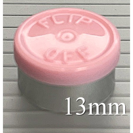 13mm Flip Off Vial Seals, Gloss Pink, Pack of 100 13mm Flip Off Vial Seals, Gloss Pink, Pack of 100