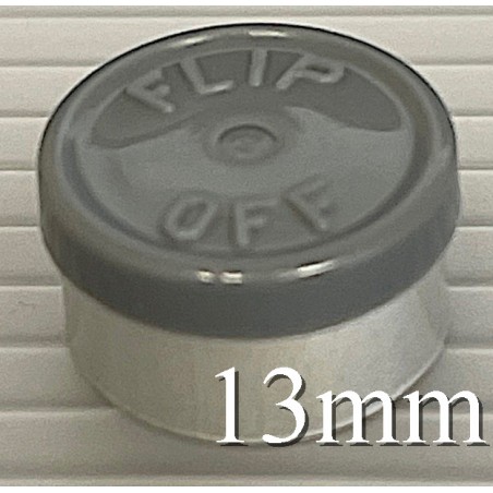 13mm Flip Off Vial Seals, Dark Gray, Pack of 100 13mm Flip Off Vial Seals, Dark Gray, Pack of 100
