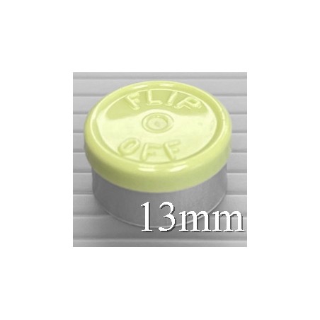 13mm Flip Off Vial Seals, Faded Light Green, Bag 1000 13mm Flip Off Vial Seals, Faded Light Green, Bag 1000