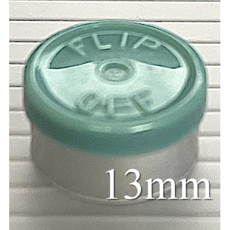 13mm Flip Off Vial Seals, Slate Blue Green, Bag 1000 13mm Flip Off Vial Seals, Slate Blue Green, Bag 1000