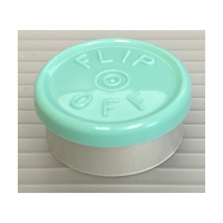 20mm Flip Off Vial Seals, Faded Turquoise Blue, Pack of 100