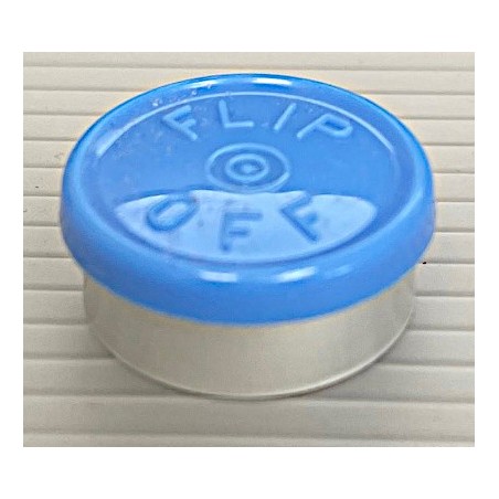 20mm Flip Off Vial Seals, Light Blue, Pack of 100