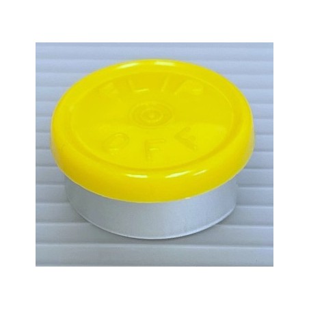 20mm Flip Off Vial Seals, Yellow, Pack of 100
