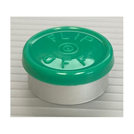 20mm Flip Off Vial Seals, Green, Pack of 100
