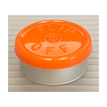 20mm Flip Off Vial Seals, Orange Peel, Pack of 100