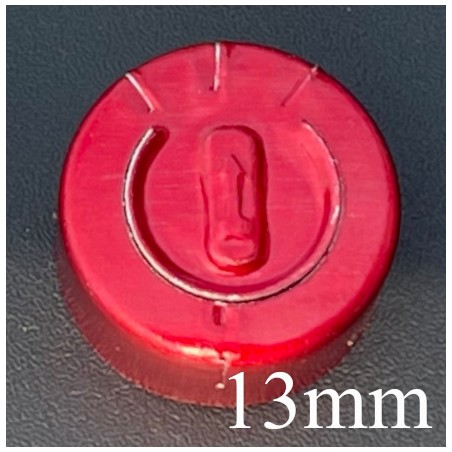 13mm Full Tear Off Vial Seals, Red Color, Pack of 100 pieces.