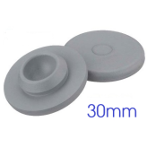 30mm Gray Vial Stoppers, Chlorobutyl, Pk 100