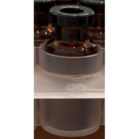 ISO 2R Amber Open Sterile Vials, Protection Sleeve Tray in Tub, 100pc
