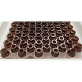 ISO 2R Amber Open Sterile Vials, Nested Tray in Tub, 100pc