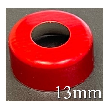 13mm Open Hole Aluminum Vial Seal Rings, Bag 1000, Red