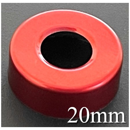 20mm Hole Punched Vial Seals, Red, Bag 1000