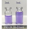ISO 2R Clear Open Sterile Vials, Protective Nested Tray in Tub, 100pc