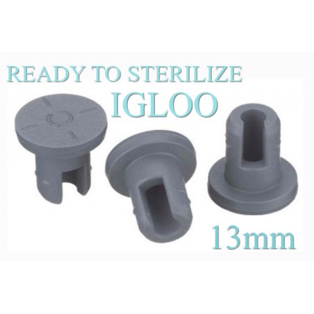 Ready to Sterilize IGLOO 13mm Lyophilization Vial Stoppers, Bag of 5,000