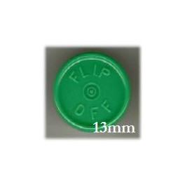 13mm Flip Off Vial Seals, Green, Pack of 100