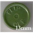 13mm Flip Off Vial Seals, Avocado Green, Bag 1000
