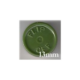 13mm Flip Off Vial Seals, Avocado Green, Pk 100