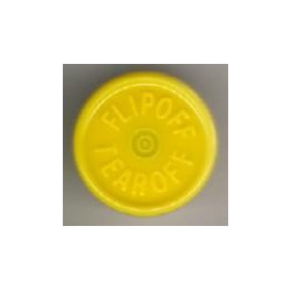 20mm Flip Off-Tear Off Vial Seals, Yellow, Pack of 100