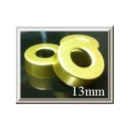 13mm Open Hole Aluminum Vial Seal Rings, Bag 1000, Gold