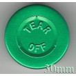 30mm Center Tear Aluminum Vial Seals, Green, Pk of 250