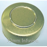 32mm Infusion Vial Seals, Gold, Pack of 100