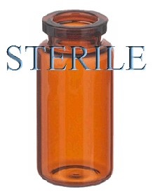 10ml amber open sterile vials, ready to fill